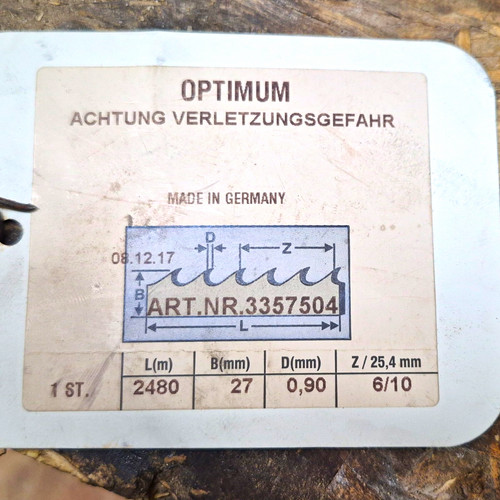 Optimum bandsägeblatt 2480mm - optimum,